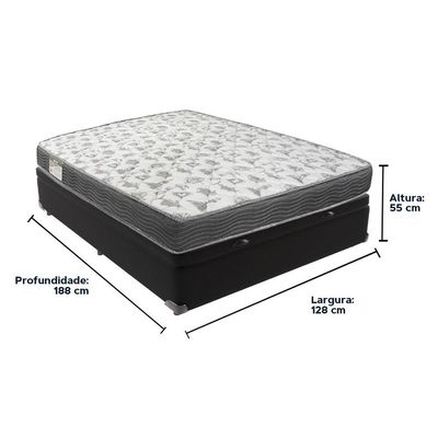 Cama Box Baú Preto E Colchão Iso100 Espuma D33 Viúvo Ortobom