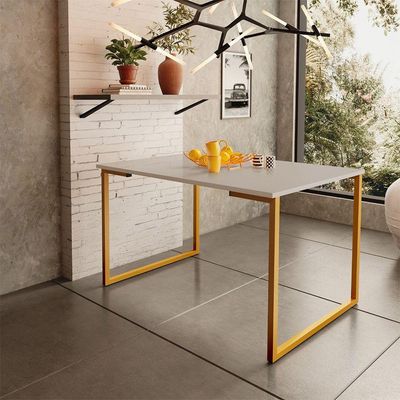 Mesa De Jantar Para 4 Lugares Em Mdf 20mm Klm Store Bronze Com Off White
