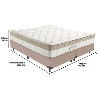 Cama Box Bege E Colchão King Best Molas Ensacadas King 193x203x33 Anjos