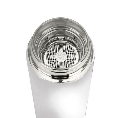 Garrafa Térmica Inteligente De Inox 500ml Tampa C/sensor De Temperatura Led água Café Chá Branco