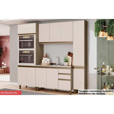 Cozinha 4 Peças (1 Armário + 2 Paneleiros + 1 Balcão) C6p19 Duna-cristal