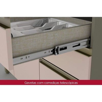 Cozinha 4 Peças (1 Armário + 2 Paneleiros + 1 Balcão) C6p19 Duna-cristal