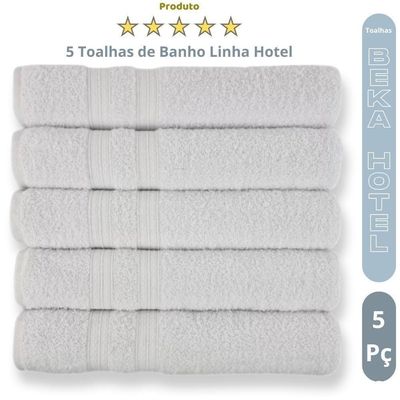 5 Toalhas De Banho Para Hoteis Super Grossa Felpuda E Macias 100% Algodão Beka Luxo Branco