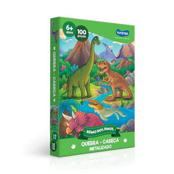 Quebra-Cabeça Toyster Reino dos Dinos com 100 Peças