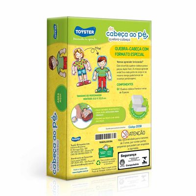 Quebra-Cabeça Toyster da Cabeça ao Pé com 9 Peças