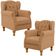Kit 02 Poltronas Decorativa Para Sala De Estar Yara P02 Bouclê Mostarda - Lyam Decor