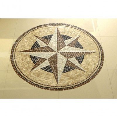 Rosa Dos Ventos Em Mosaico Para Piso Tamanho 150cm