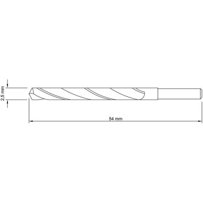 Broca Aço 2.5x54mm Tramontina Aço Rápido Hss Din 338 Uso Doméstico Tramontina