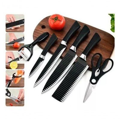 Jogo Facas Churrasco Antiaderente Preto