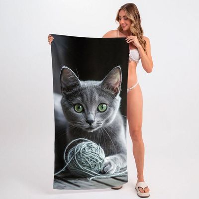 Toalha De Praia - Gato E Bola De Lã