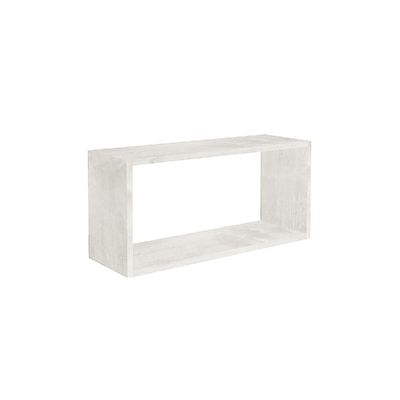 Prateleira Nicho Modulo Retangular Branco Amadeirada 2un