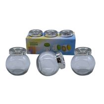JOGO POTE DE VIDRO COM TAMPA 3 PCS TEMPERO CONDIMENTO