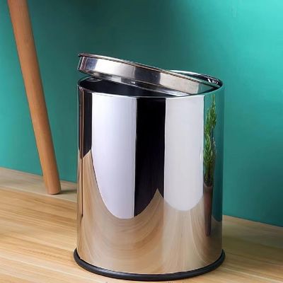 Lixeira Em Inox Basculante 12 Litros Cesto De Lixo Tampa Giratoria Vai E Vem Luxo Grande Banheiro Cozinha Escritorio