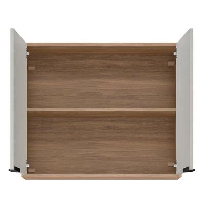 Armário Aéreo Firenze 2 Portas 80cm Demóbile Amêndola Nude Prime