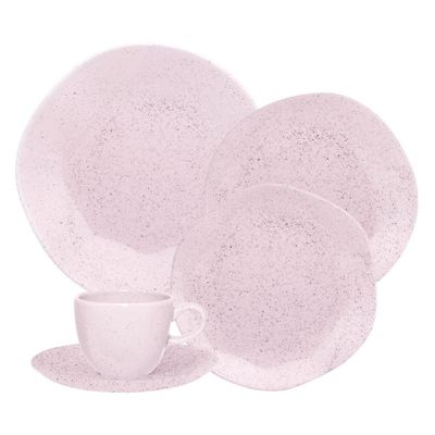 Jogo De Jantar 30 Peças Ryo Chá Pink Sand Porcelana Oxford