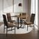 Conjunto De Jantar Mesa Mônaco Premium 90cm Imbuia Com 4 Cadeiras Estofadas Marrom Preto