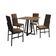 Conjunto De Jantar Mesa Mônaco Premium 90cm Imbuia Com 4 Cadeiras Estofadas Marrom Preto