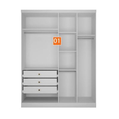 Closet Modulado Safira 001 Clic Moveis Branco