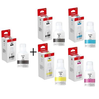 Kit Tinta Original Canon Gx6010 Gx7010 Gi-16 G16 Gi16 2x Pretos + 03 Cores