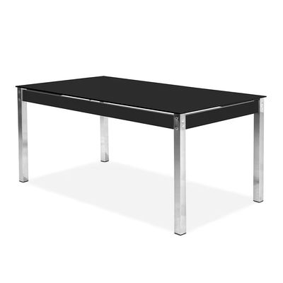 Mesa de Jantar Claudia com Tampo Kanon 6 Cadeiras Aço Nobre Preto