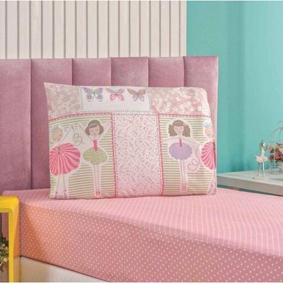 Enxoval Kit Colcha + Jogo De Cama Lençol Bouti Solteiro Infantil Kids 4 Peças - Ballet