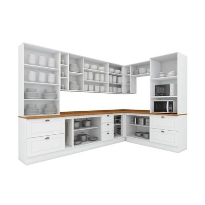 Cozinha 14 Peças (4 Armários + 2 Paneleiros + 4 Balcões + 4 Complementos) C5p58 Branco