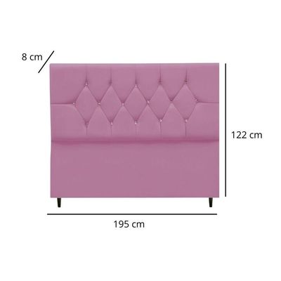 Cabeceira Para Cama Box Estofada King 195 Cm Suede Melissa Cor:rosa