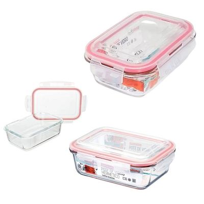 Vasilha De Vidro Hermético Marmita Mantimentos Tampa 1040ml Para Microondas Freezer Congelador Geladeira Guarda Alimento