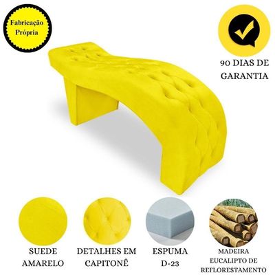Maca Estofada Capitonê Clínica Salão Estética Suede Eduarda amarelo