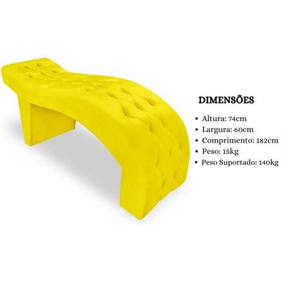 Maca Estofada Capitonê Clínica Salão Estética Suede Eduarda amarelo