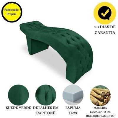 Maca Estofada Capitonê Clínica Salão Estética Suede Eduarda verde