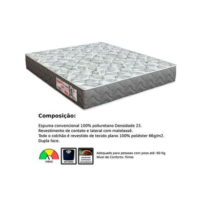 Conjunto Box Baú Casal: Colchão Espuma Orthoflex D23 Comfortpedic + Base Crc Suede Black(138x188)