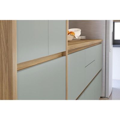 Armário Multiuso Lavanderia Rainha Com 4 Portas E 4 Gavetas 140cm Nature Verde Nesher