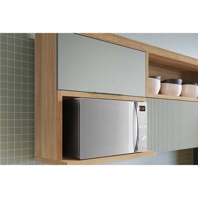 Cozinha Completa Marquesa 13 Peças (3 Armários + 3 Balcões + 1 Paneleiro + 6 Complementos) C6p70 Nature-verde - Nesher