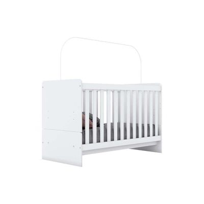 Quarto Infantil Completo Labirinto 2 Peças (1 Berço + 1 Cômoda) Qi98 Rústico-branco - Henn