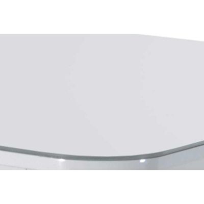 Mesa P- Cozinha Berlim C- Tampo 120x80cm Madeirado Vidro Canto Curvo - Imbuia-off White - Rufato