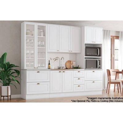 Cozinha 4 Peças (1 Armário + 2 Paneleiros + 1 Balcão ) C5p40 Branco