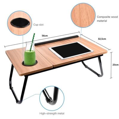 Suporte Para Notebook Mesa Em Madeira Portatil Cama Ajustavel Multifuncional Sofa Apoio Home Office Dobravel Marfim