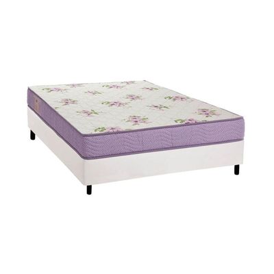 Conjunto Box Viúva: Colchão Espuma Ortobom D23 Physical Super Resistente Bordado + Base Crc Courano White(128x188)