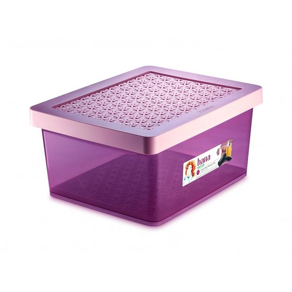 Caixa Organizadora Ordene de Plástico Rosa com Tampa 18L Caixa Organizadora Ordene de Plástico Rosa com Tampa 18L