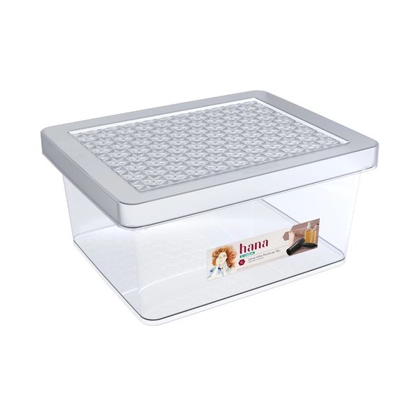 Caixa Organizadora Ordene de Plástico Cristal com Tampa 18L Caixa Organizadora Ordene de Plástico Cristal com Tampa 18L