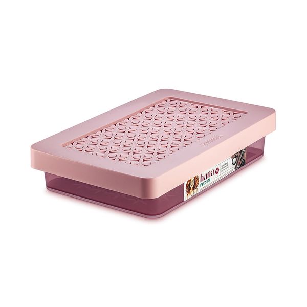 Caixa Organizadora Ordene de Plástico Rosa com Tampa 3L Caixa Organizadora Ordene de Plástico Rosa com Tampa 3L