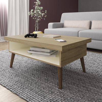 Mesa De Centro Lucca Carvalho/off White Artely
