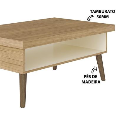 Mesa De Centro Lucca Carvalho/off White Artely