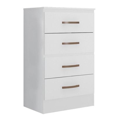 Cômoda Para Quarto 4 Gavetas Lisa Mdp Branco
