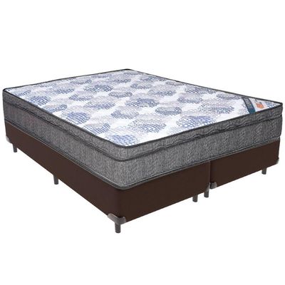 Cama Box Marrom E Colchão Iso Superpocket Molas Ensacadas Queen Ortobom