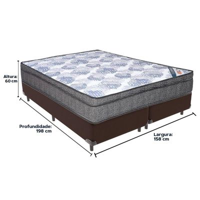 Cama Box Marrom E Colchão Iso Superpocket Molas Ensacadas Queen Ortobom