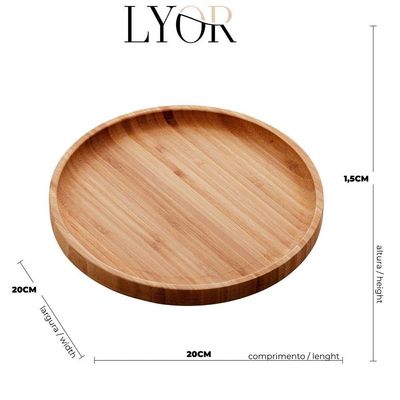 Bandeja De Bambu Redonda 20x20x1,5cm