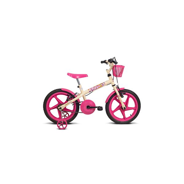 Bicicleta Verden Fofys Aro 16 Bege com Rosa Bicicleta Verden Fofys Aro 16 Bege com Rosa