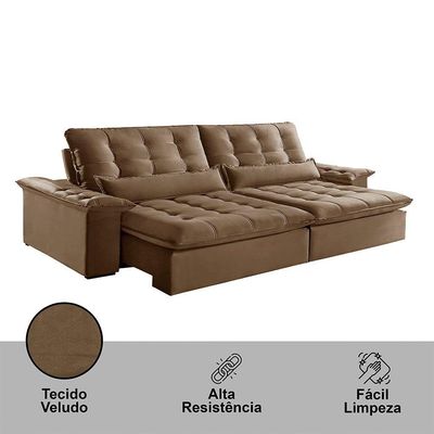 Sofá Victory Veludo 2 Módulos 90cm B25cm Meu Sofá Online B016 Veludo Marrom
